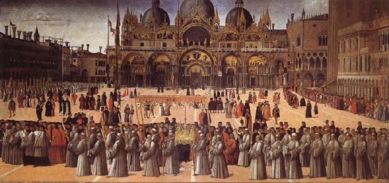 Giovanni Bellini Procession on the Piazza S. Marco oil painting picture